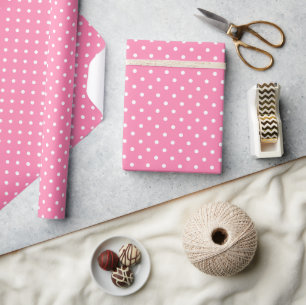 Pink Polka Dots Wrapping Paper Geschenkpapier