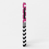 Pink Polka Dots Zickzack Monogramm Case-Mate iPhone Hülle (Hinten/Links)