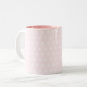 Pink Polka Dots Zweifarbige Tasse (Vorderseite Links)