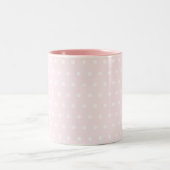 Pink Polka Dots Zweifarbige Tasse (Mittel)