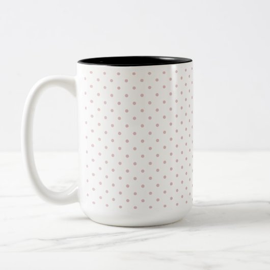 Pink Polka Dots Zweifarbige Tasse (Links)