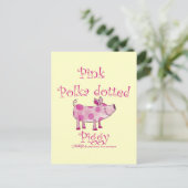 Pink Polka Dotted Piggy Postkarte (Stehend Vorderseite)