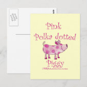 Pink Polka Dotted Piggy Postkarte (Vorne/Hinten)