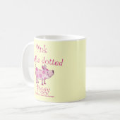 Pink Polka gepunktetes Schweine Kaffeetasse (Vorderseite Links)