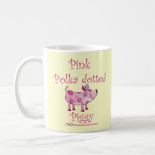 Pink Polka gepunktetes Schweine Kaffeetasse (Links)
