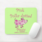 Pink Polka gepunktetes Schweine Mousepad (Mit Mouse)
