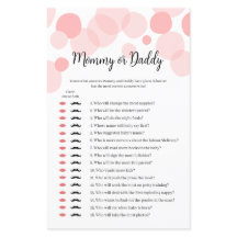 Pink Polka Girl Baby Shower Mommy oder Daddy Game