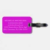 Pink Polka Mit Monogramm Gepäckanhänger (Rückseite horizontal)