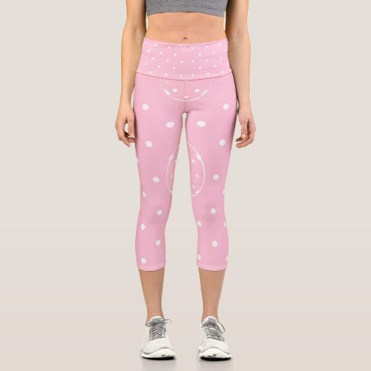 Pink Polka Parade Capri Leggings (Vorderseite)