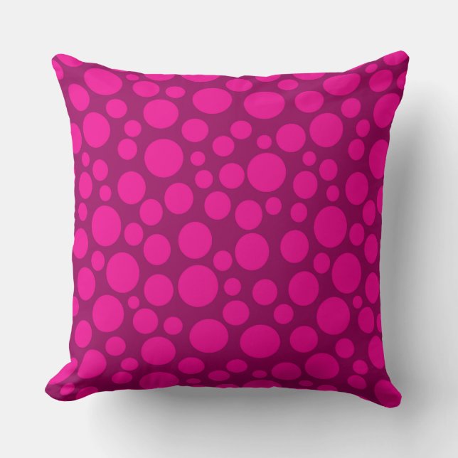Pink-Polka-Punkt Kissen (Vorderseite)