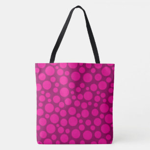 Pink Polka Punkt Kreisel Druck Tasche