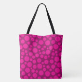 Pink Polka Punkt Kreisel Druck Tasche (Rückseite)
