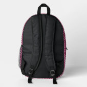 Pink-Polka-Punkte Bedruckter Rucksack (Rückseite)