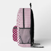 Pink-Polka-Punkte Bedruckter Rucksack (Rechts)