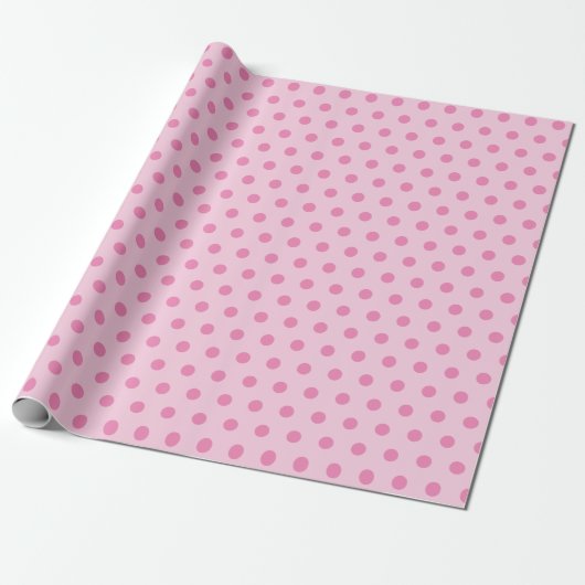 Pink-Polka-Punkte Geschenkpapier (Ungerollt)