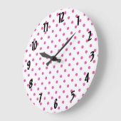 Pink-Polka-Punkte Große Wanduhr (Winkel)