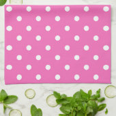 Pink-Polka-Punkte Küchentuch (Gefaltet)