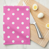 Pink-Polka-Punkte Küchentuch (Viertel Falte)