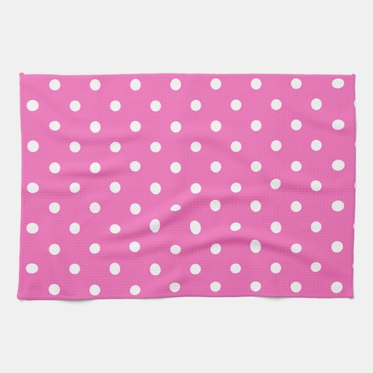 Pink-Polka-Punkte Küchentuch (Horizontal)