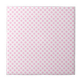 Pink Polka Punkte mit anpassbarem Hintergrund Fliese (Vorderseite)