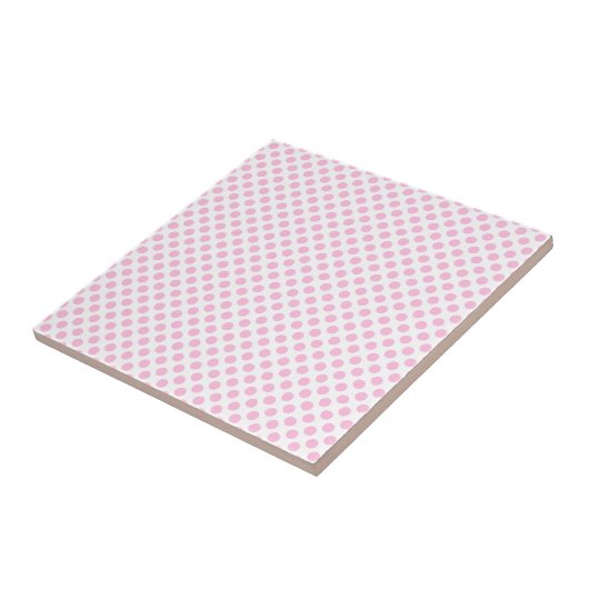 Pink Polka Punkte mit anpassbarem Hintergrund Fliese (Seite)