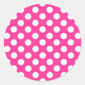 Pink-Polka-Punkte Runder Aufkleber (Vorderseite)