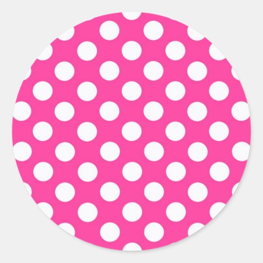 Pink-Polka-Punkte Runder Aufkleber (Vorderseite)