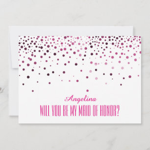 Pink Polka Punkte Werden Sie meine TRAUZEUGIN? Einladung