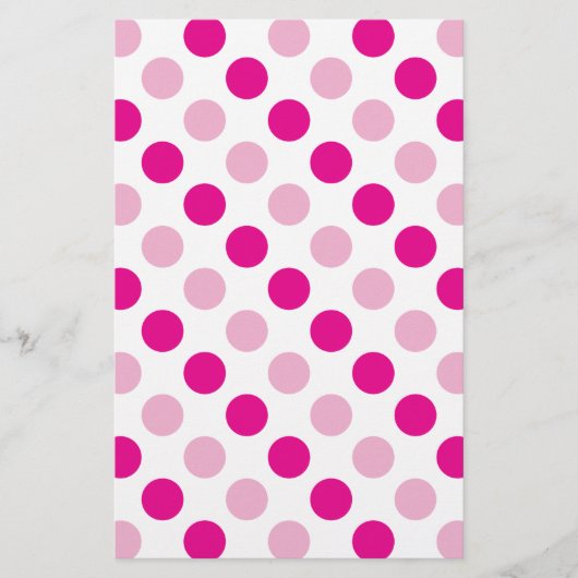 Pink-Polka-Punktmuster Briefpapier (Vorderseite)