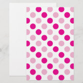 Pink-Polka-Punktmuster Briefpapier (Vorne/Hinten)