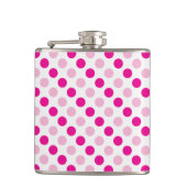 Pink-Polka-Punktmuster Flachmann (Vorderseite)