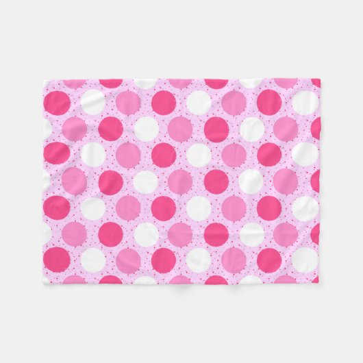 Pink-Polka-Punktmuster Fleecedecke (Vorderseite (Horizontal))