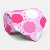 Pink-Polka-Punktmuster Krawatte (Gerollt)