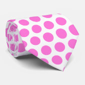 Pink-Polka-Punktmuster Krawatte (Gerollt)