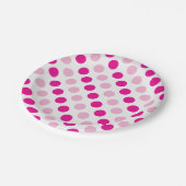 Pink-Polka-Punktmuster Pappteller (Schrägansicht)