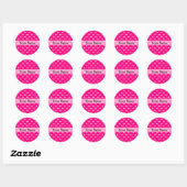 Pink-Polka-Punktmuster Runder Aufkleber (Blatt)