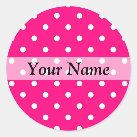 Pink-Polka-Punktmuster Runder Aufkleber (Vorderseite)