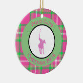 Pink Polo Horse Keramik Ornament (Rechts)