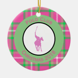 Pink Polo Horse Keramik Ornament