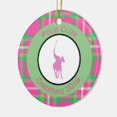 Pink Polo Horse Keramik Ornament (Links)