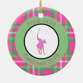 Pink Polo Horse Keramik Ornament (Hinten)