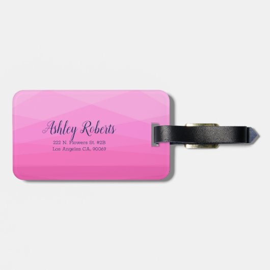 Pink Polygonal Gepäckanhänger (Rückseite horizontal)