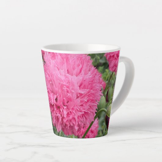 Pink Pom Pom Poppies Milchtasse (Rechte Ecke)