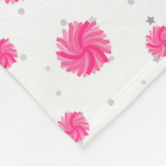 Pink Pom Poms Muster, Cheerleader, CheerSquad Fleecedecke (Ecke)