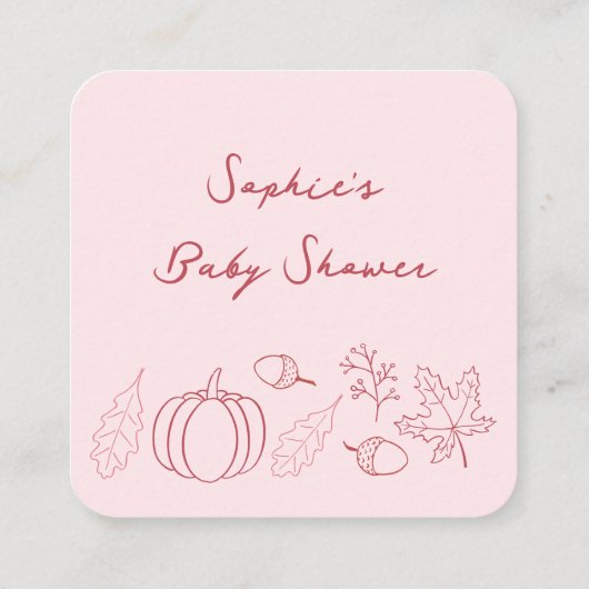 Pink Pomegranate Fall Brautparty QR Code UAWG Begleitkarte (Rückseite)