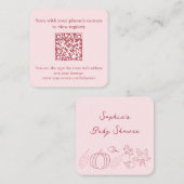 Pink Pomegranate Fall Brautparty QR Code UAWG Begleitkarte (Vorne/Hinten)