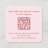 Pink Pomegranate Fall Brautparty QR Code UAWG Begleitkarte (Vorderseite)