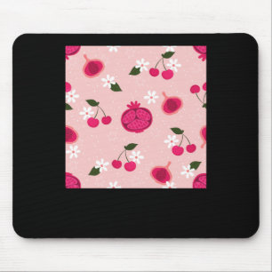 Pink Pomegranate Fruchtkirsche Floral Daisy Sticke Mousepad