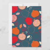 Pink Pomegranate Pattern Bat Mitzvah Einladung (Rückseite)