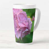 Pink Pompom Hydrangea Hortensia Blume Milchtasse (Rechte Ecke)